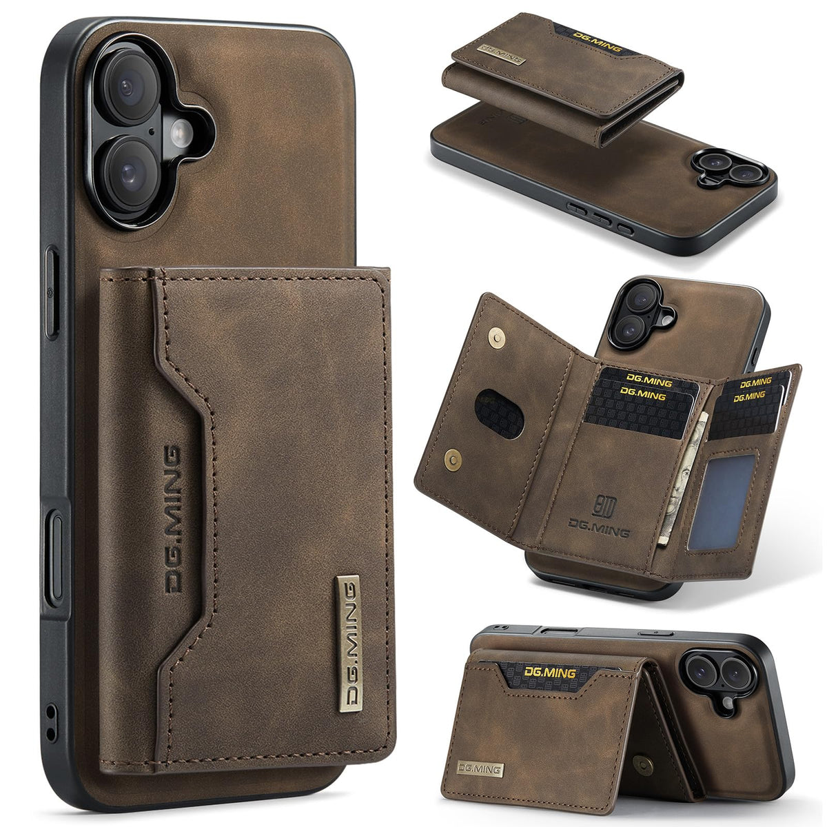 Leather phone case with card slot for iPhone 17 Pro Max
