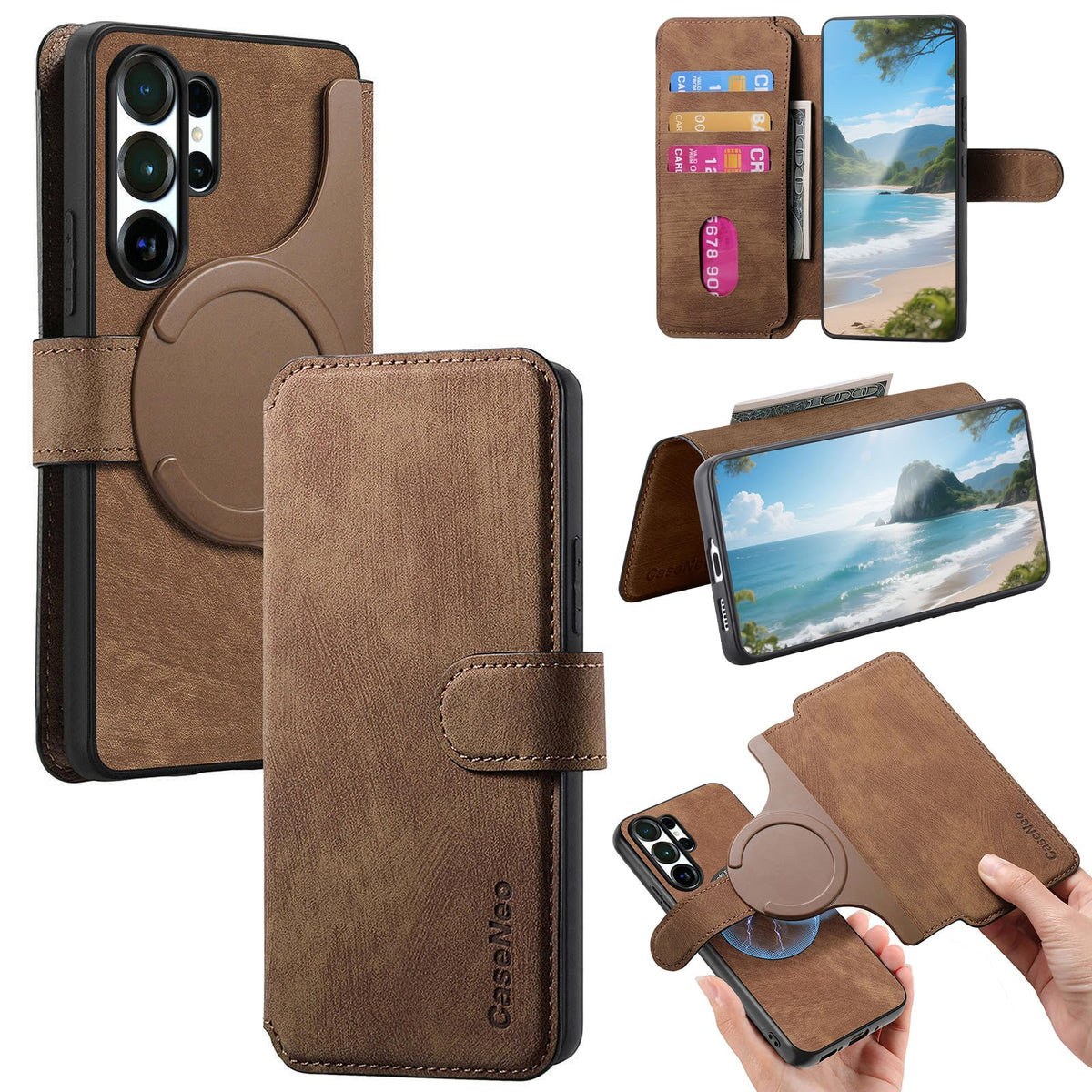 MagSafe Shockproof RFID Wallet Phone Case for Samsung Galaxy S24 Plus