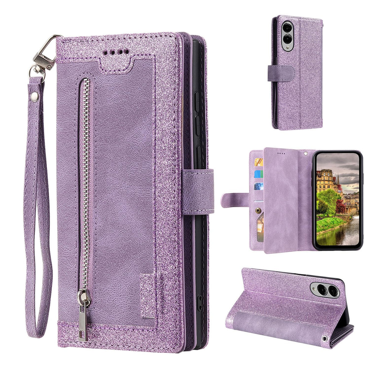 Wallet-style leather phone case for Samsung Galaxy S26 Ultra, retro style