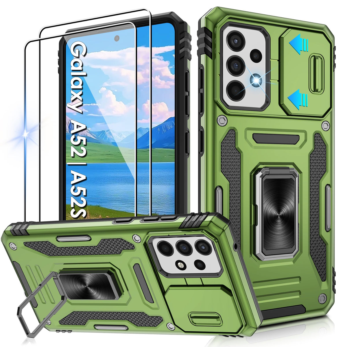 Shockproof phone case for Samsung A26 5G with 2 screen protectors