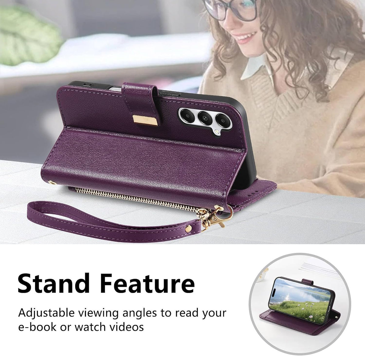 PU leather wallet-style phone case for Samsung Galaxy A17/A16 5G
