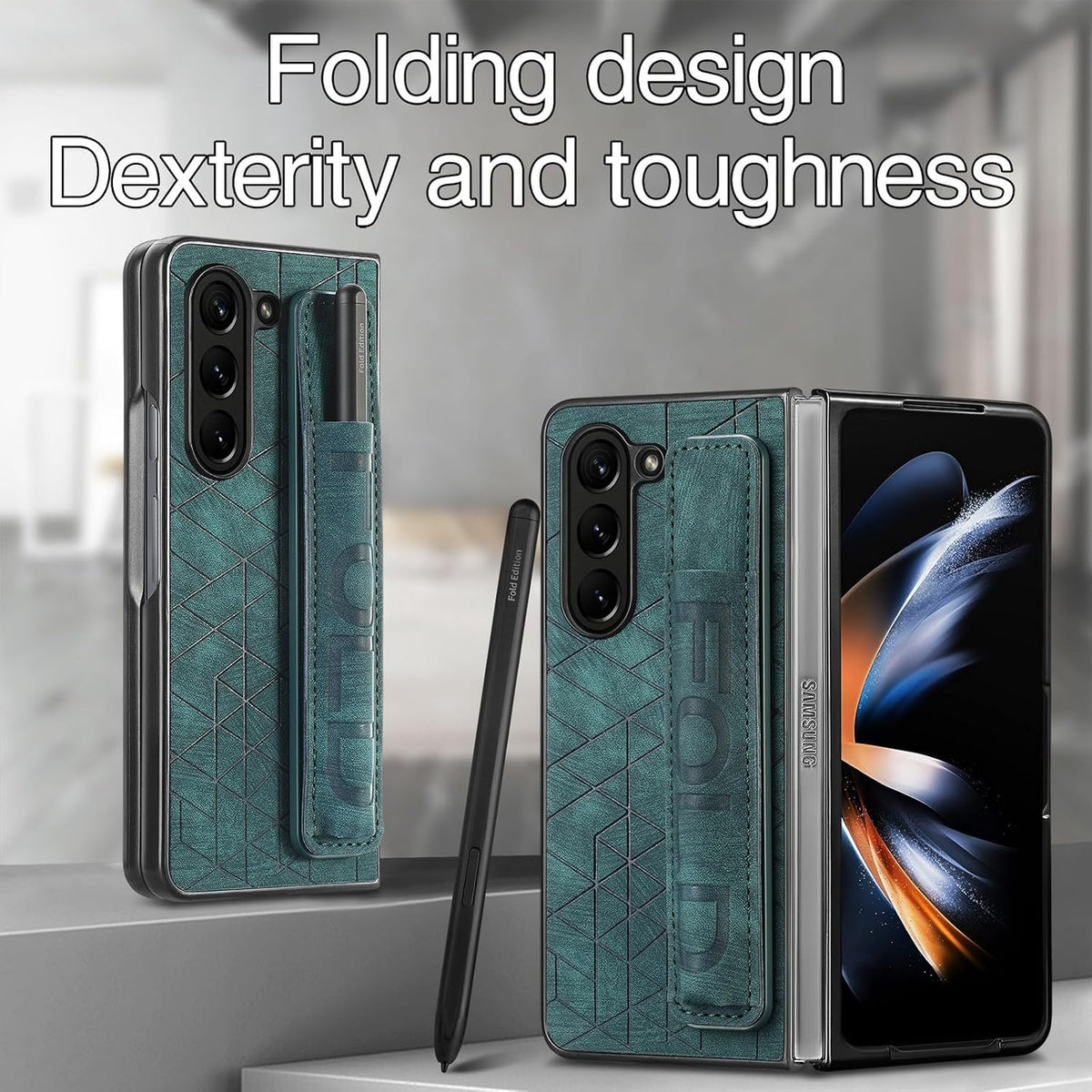 Genuine leather Shockproof phone case for Galaxy Z Fold 6