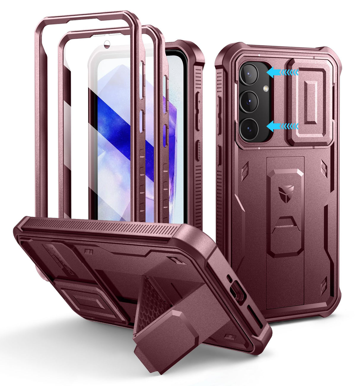 Shockproof phone case for Samsung Galaxy A35-5G with screen protector, 6.6-inch screen.