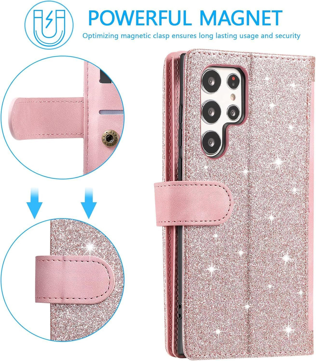 Wallet-style leather phone case for Samsung Galaxy S26 Ultra, retro style