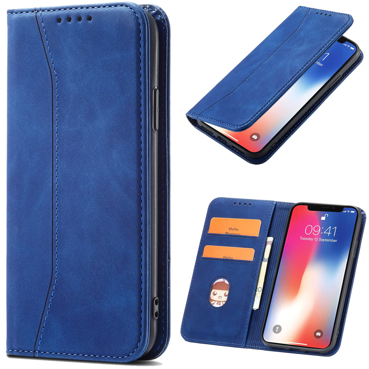 Magnetic genuine leather phone case for Samsung Galaxy S6