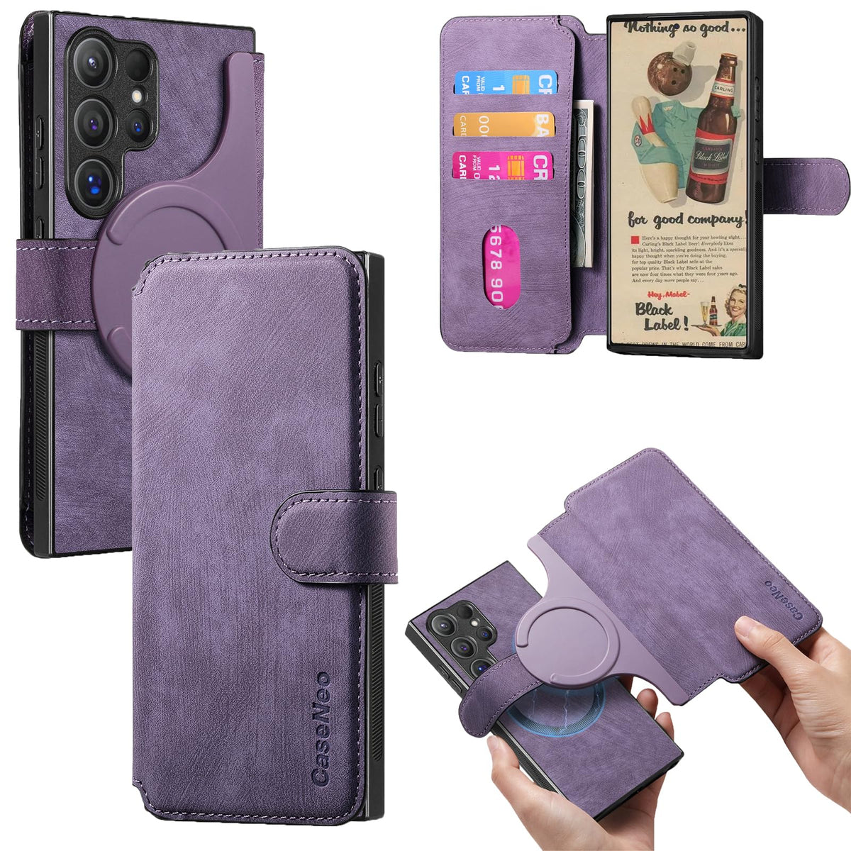 MagSafe Shockproof RFID Wallet Phone Case for Samsung Galaxy S24 Plus