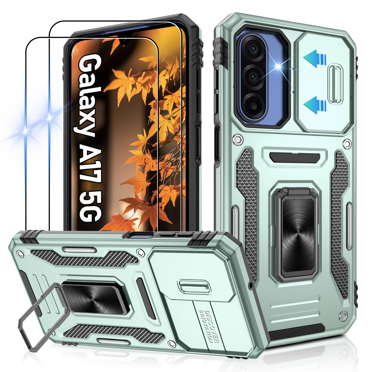 Shockproof phone case for Samsung A26 5G with 2 screen protectors