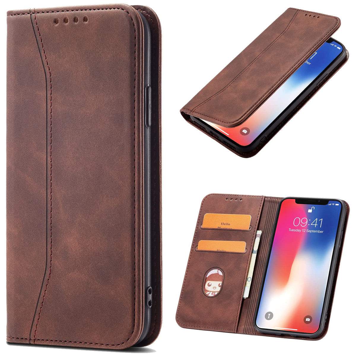 Magnetic genuine leather phone case for Samsung Galaxy S6