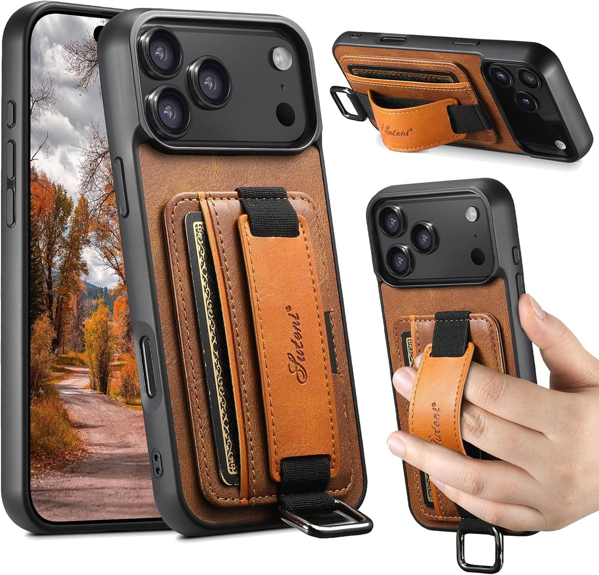 PU leather phone case with card slot for iPhone 17 Pro Max
