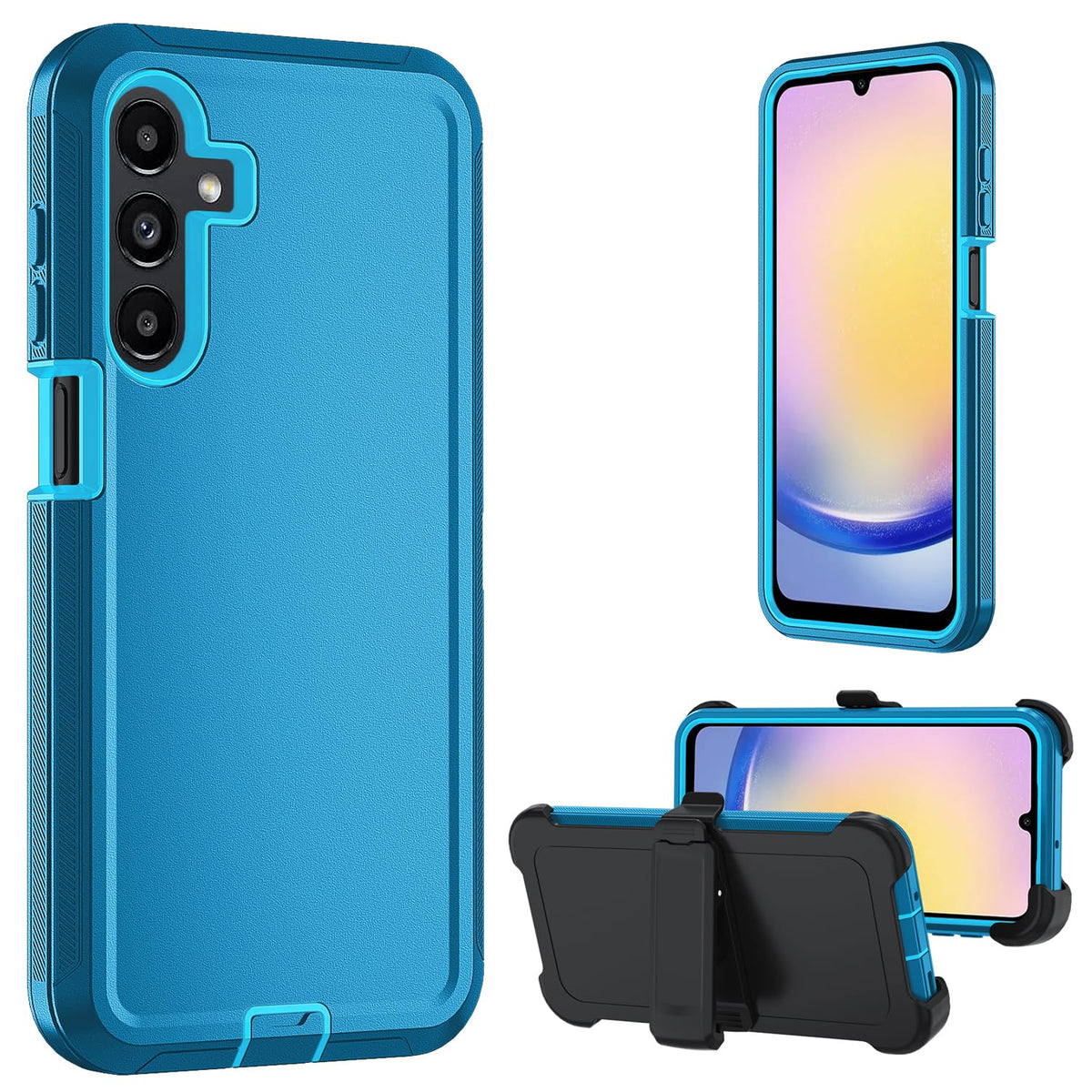 Shock-proof protective case for Samsung Galaxy A17 5G with tempered glass screen protector.