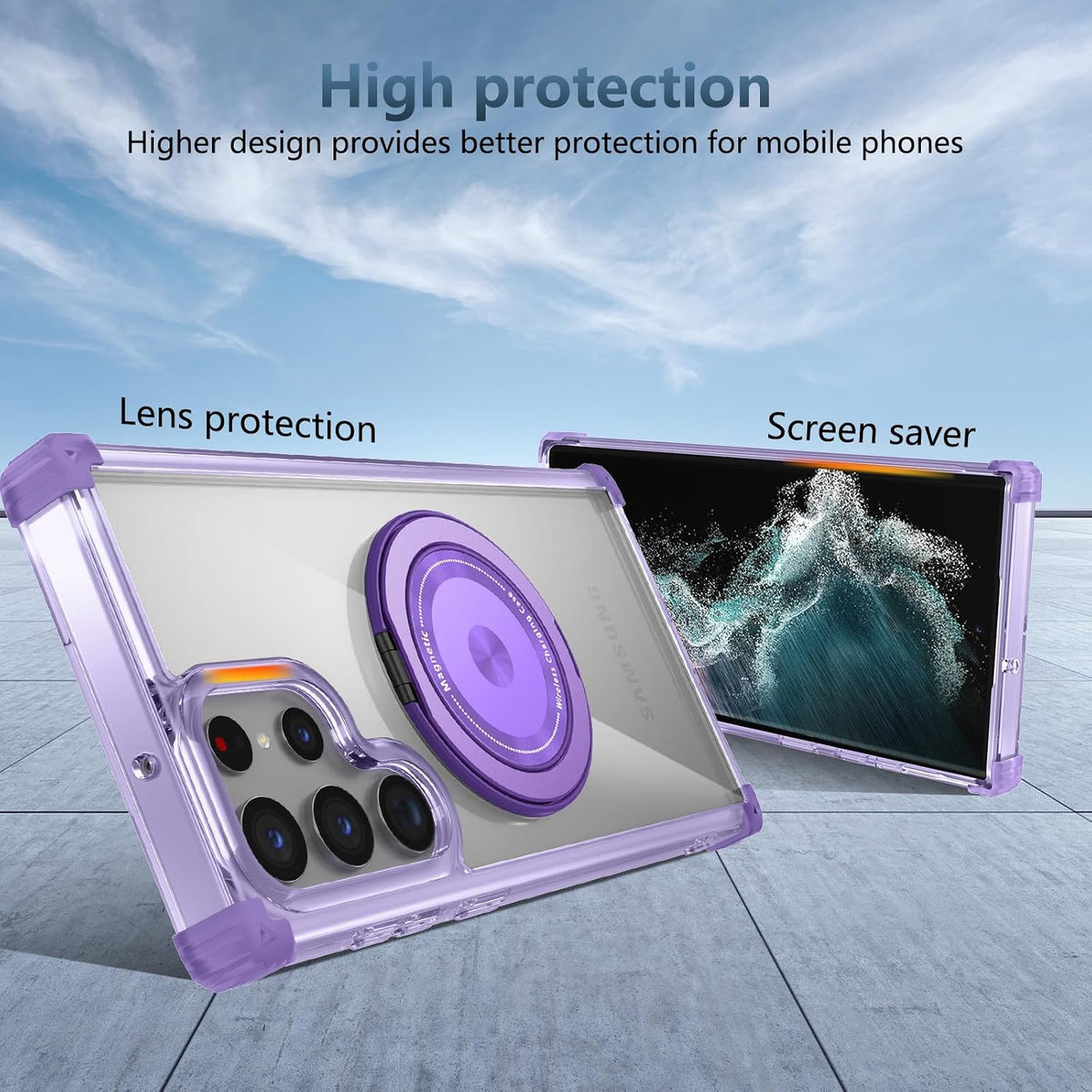 Silicone Kickstand phone case for Samsung Galaxy S22 Ultra 5G with sc