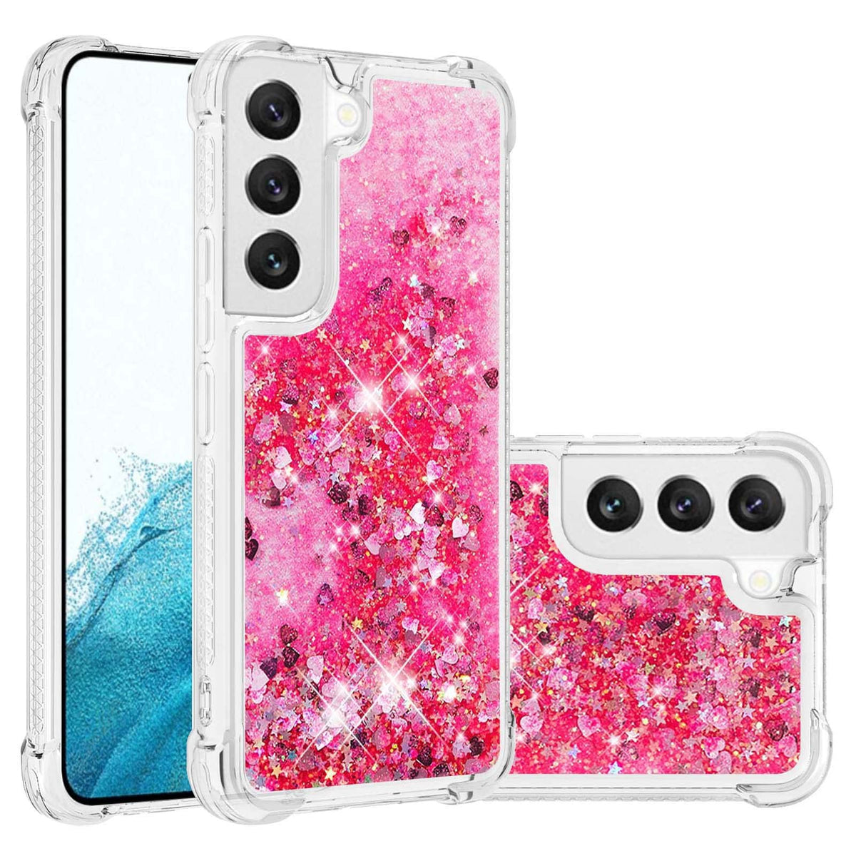 Glitter Transparent TPU Phone Case For Samsung Galaxy S23 Plus 