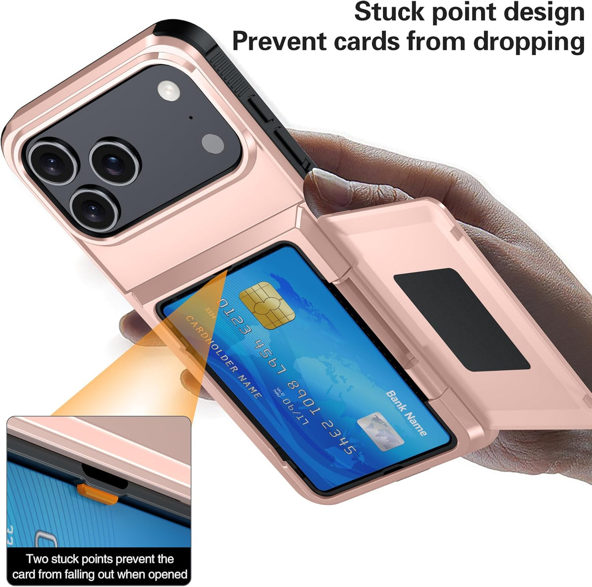 Wallet-style Shockproof phone case with card slot for iPhone 17 Pro