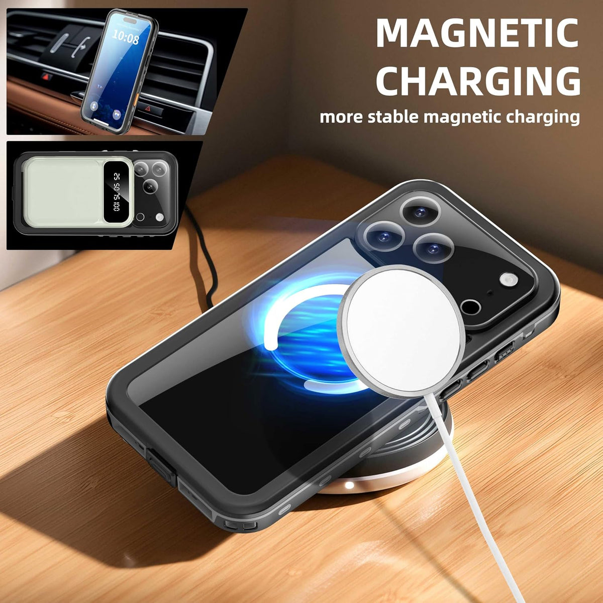IP68 Waterproof MagSafe Phone Case iPhone 17 Pro Max PC+TPU 