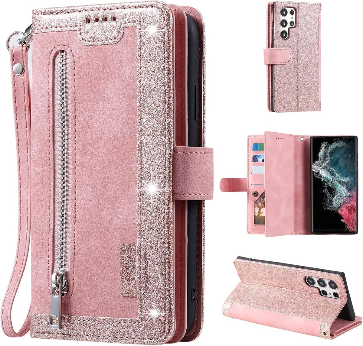 Wallet-style leather phone case for Samsung Galaxy S26 Ultra, retro style