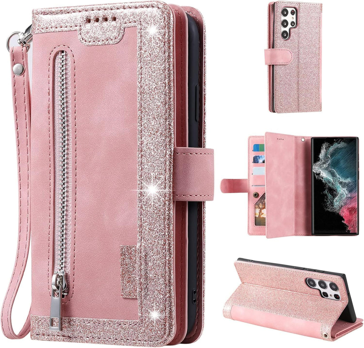 Wallet-style leather phone case for Samsung Galaxy S26 Ultra, retro style