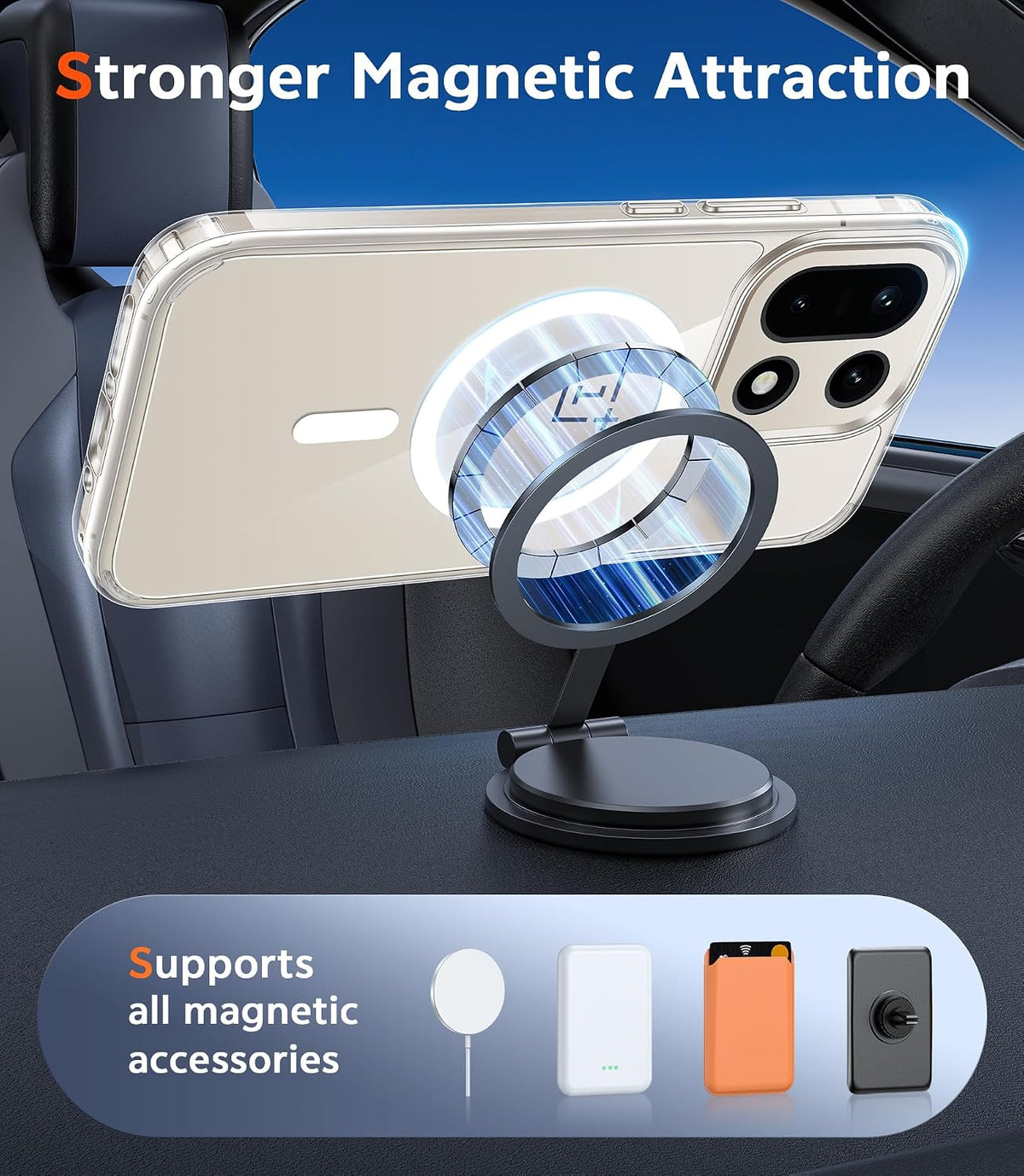 Shockproof magnetic clear phone case for OnePlus 15