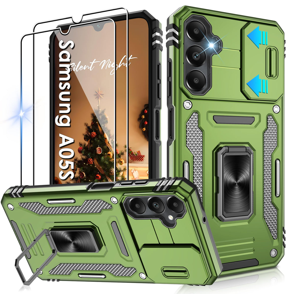 Shockproof phone case for Samsung A26 5G with 2 screen protectors