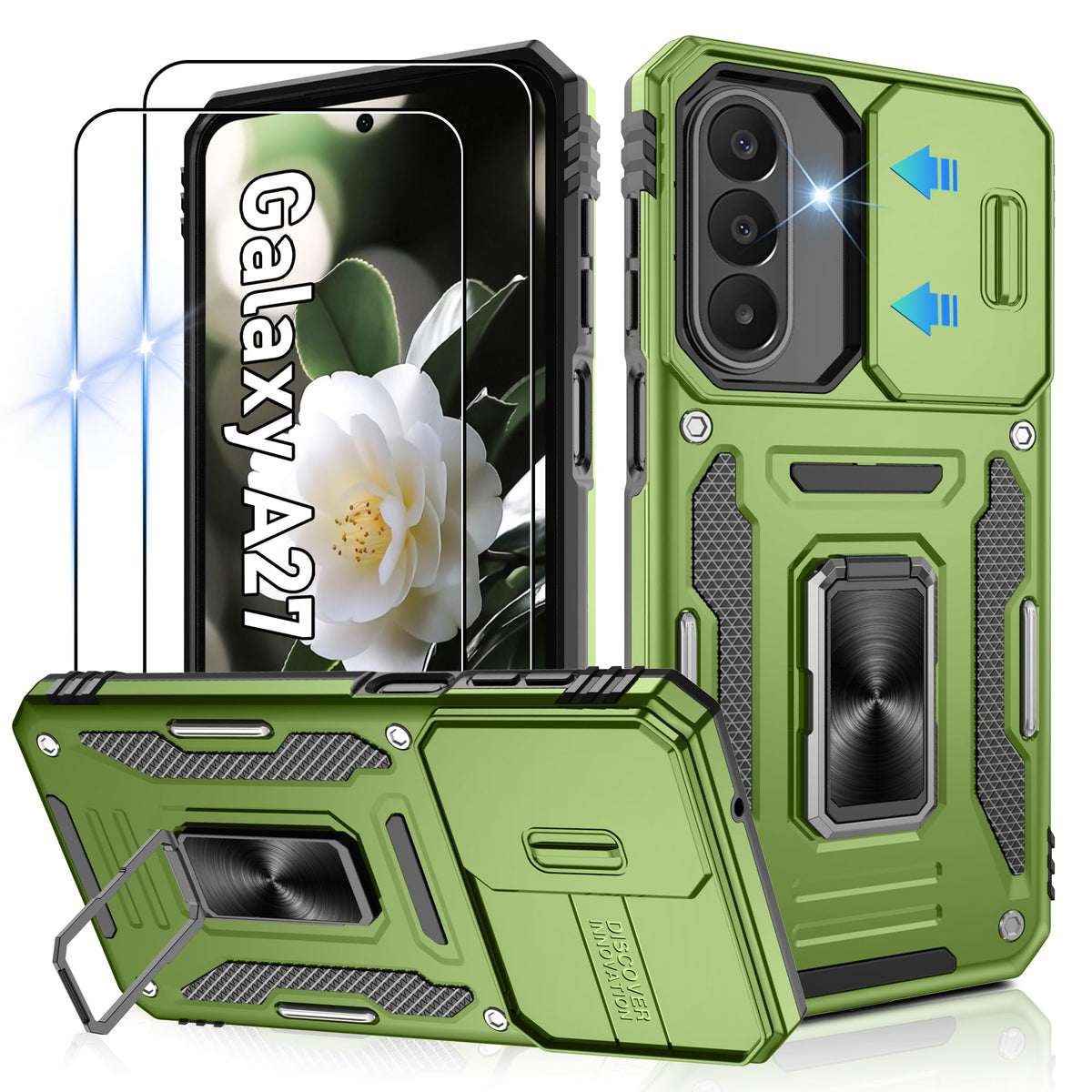 Shockproof phone case for Samsung A26 5G with 2 screen protectors