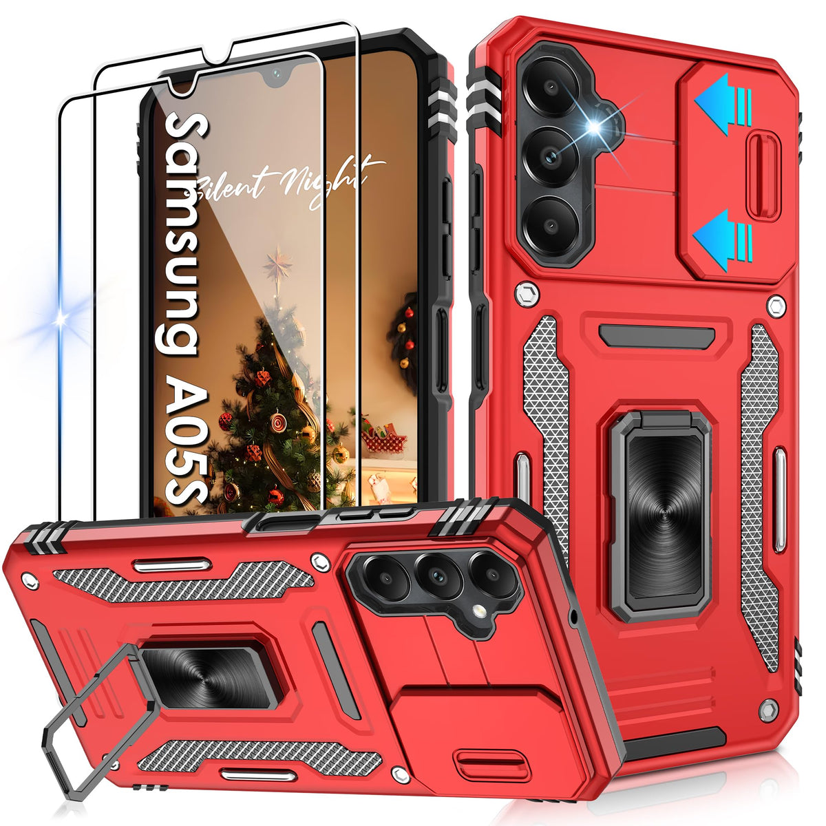Shockproof phone case for Samsung A26 5G with 2 screen protectors