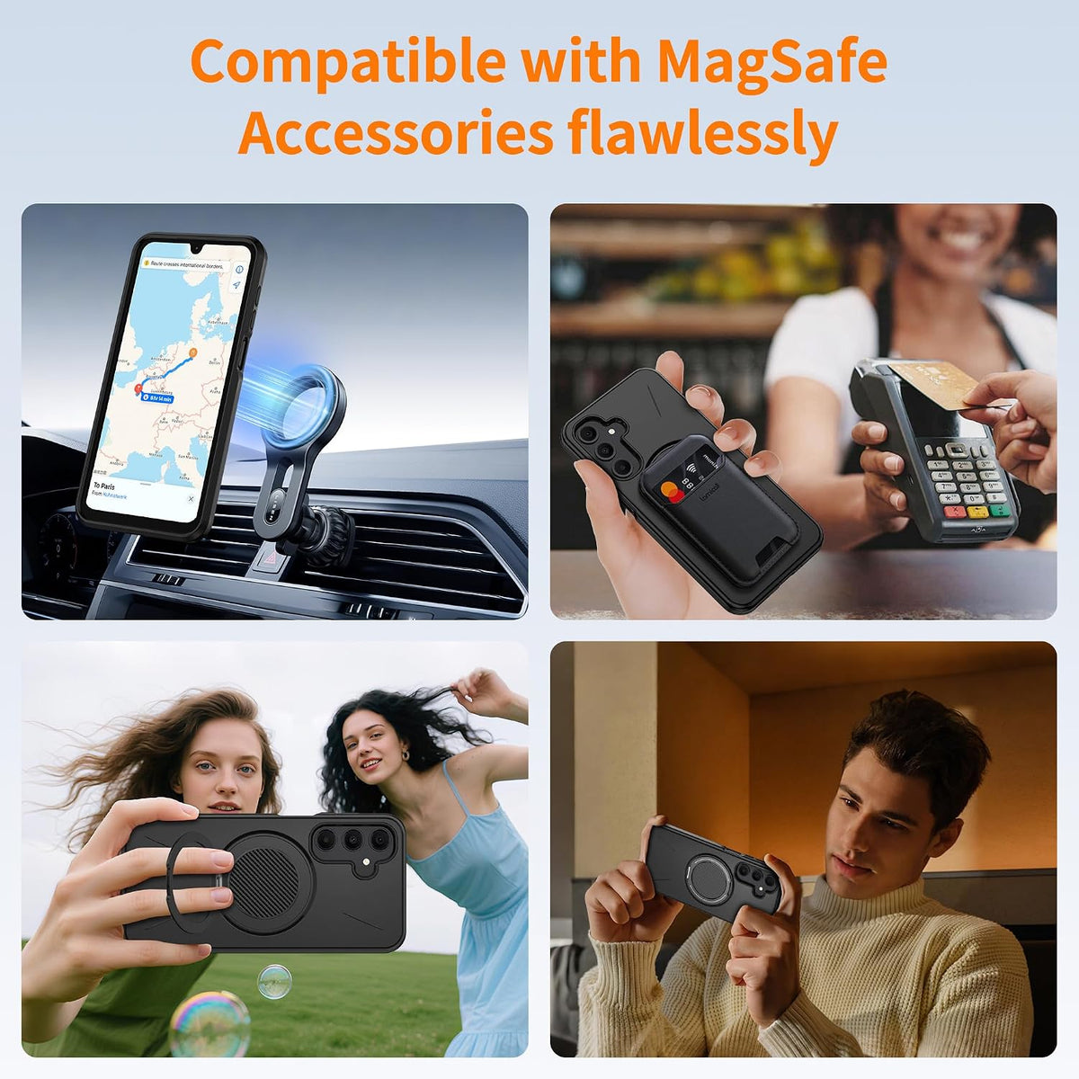 Shockproof phone case for Samsung A16: 2 HD screen protectors