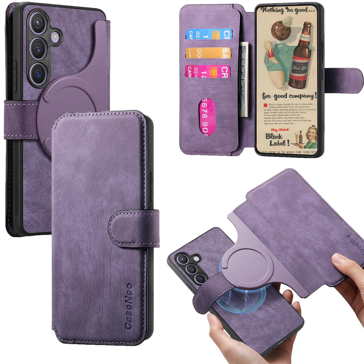 MagSafe Shockproof RFID Wallet Phone Case for Samsung Galaxy S24 Plus
