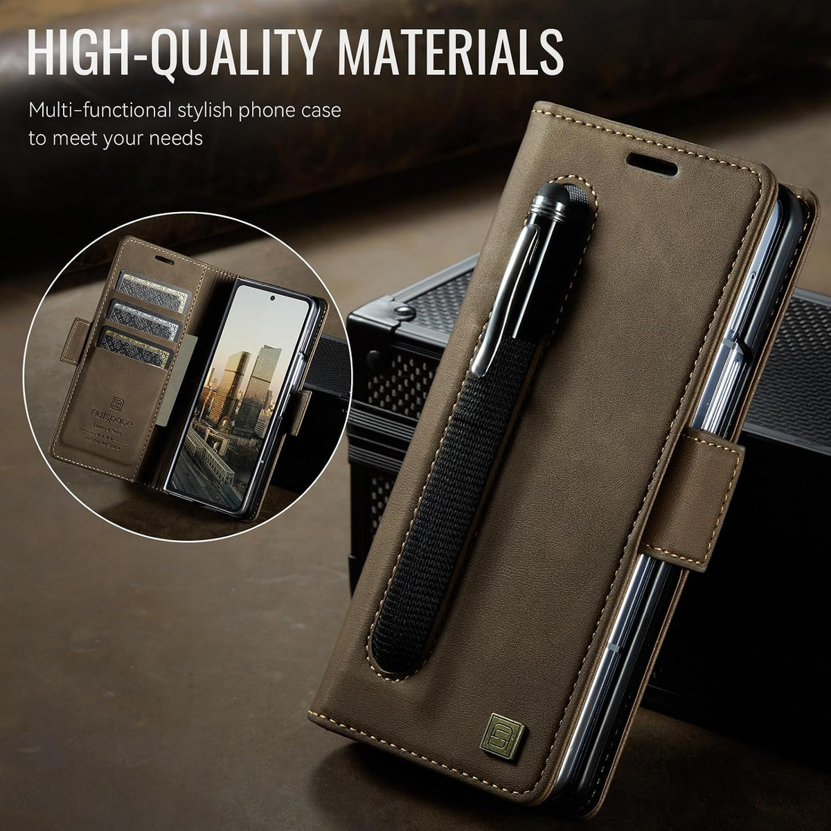 PU Leather Wallet phone case for Samsung Galaxy Z Fold 6  Stand