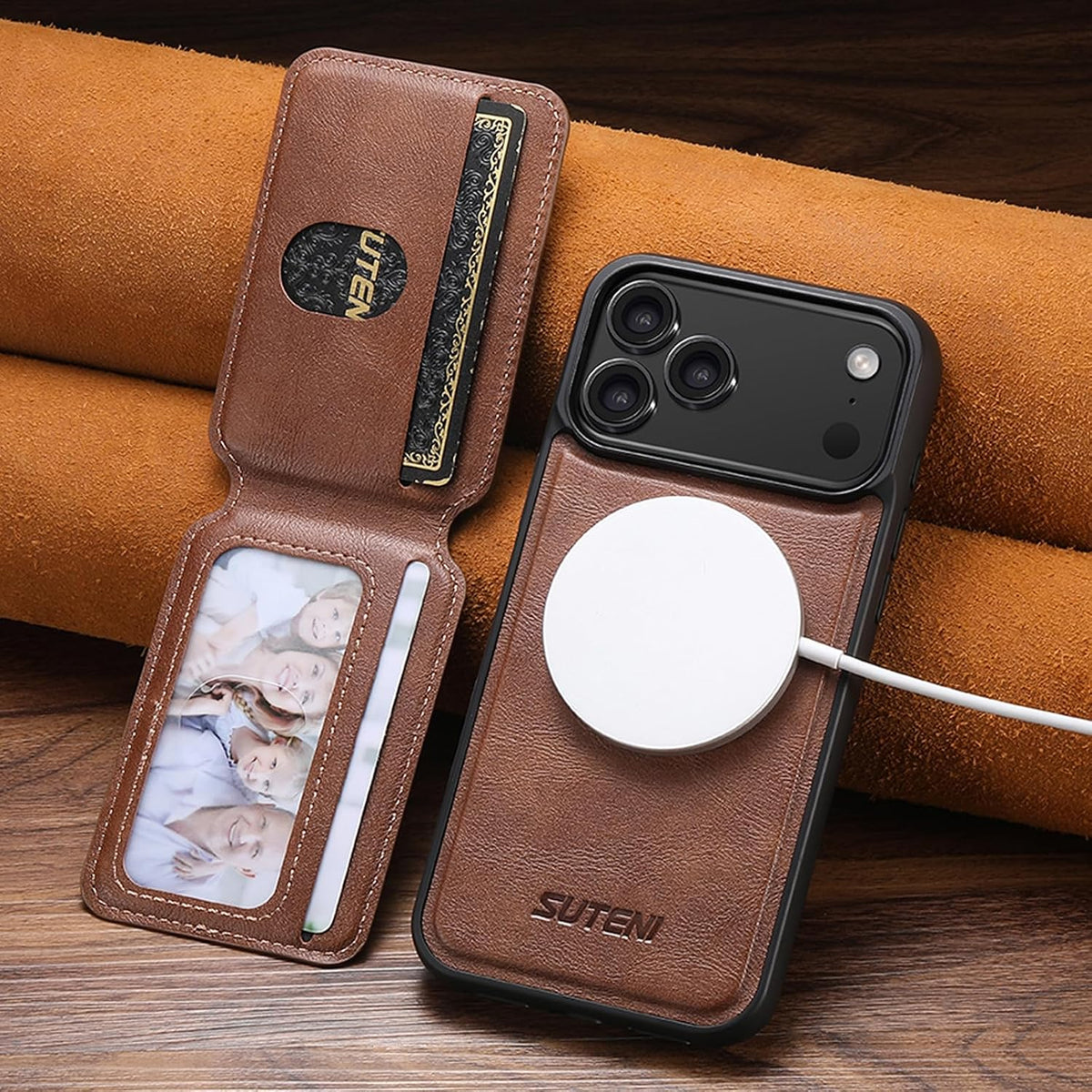 MagSafe Genuine Leather Shockproof Phone Case for iPhone 17 Pro Max