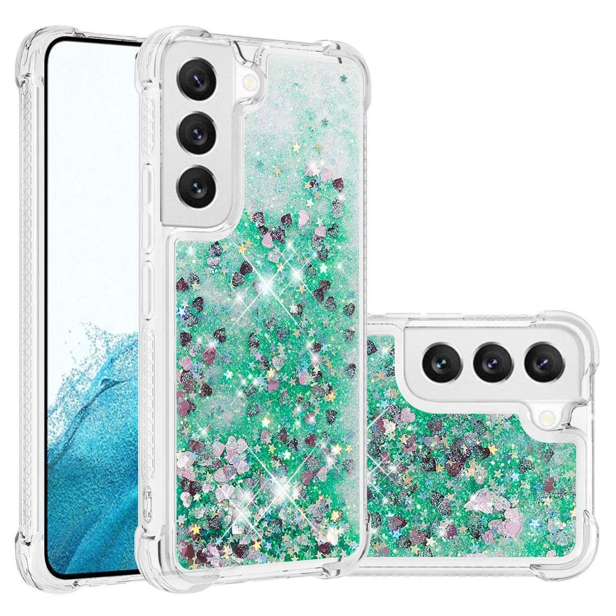 Glitter Transparent TPU Phone Case For Samsung Galaxy S23 Plus 