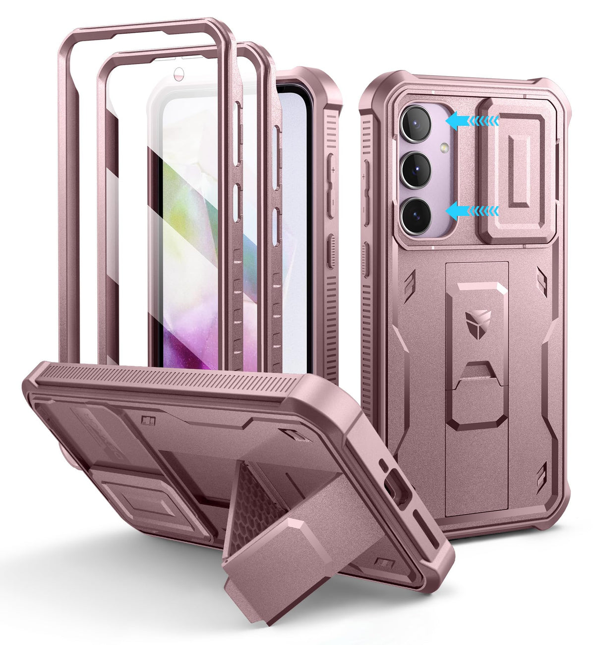 Shockproof phone case for Samsung Galaxy A35-5G with screen protector, 6.6-inch screen.