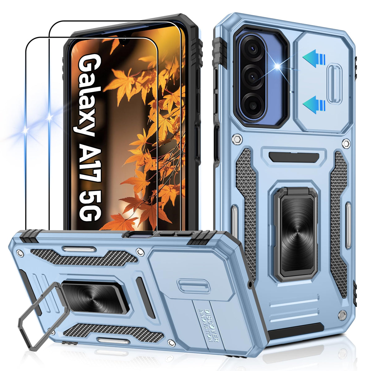 Shockproof phone case for Samsung A26 5G with 2 screen protectors