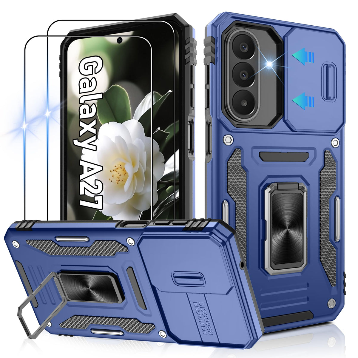 Shockproof phone case for Samsung A26 5G with 2 screen protectors