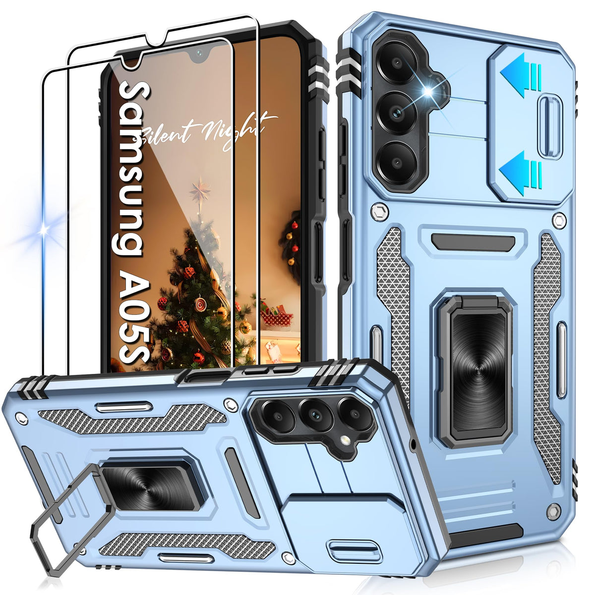 Shockproof phone case for Samsung A26 5G with 2 screen protectors