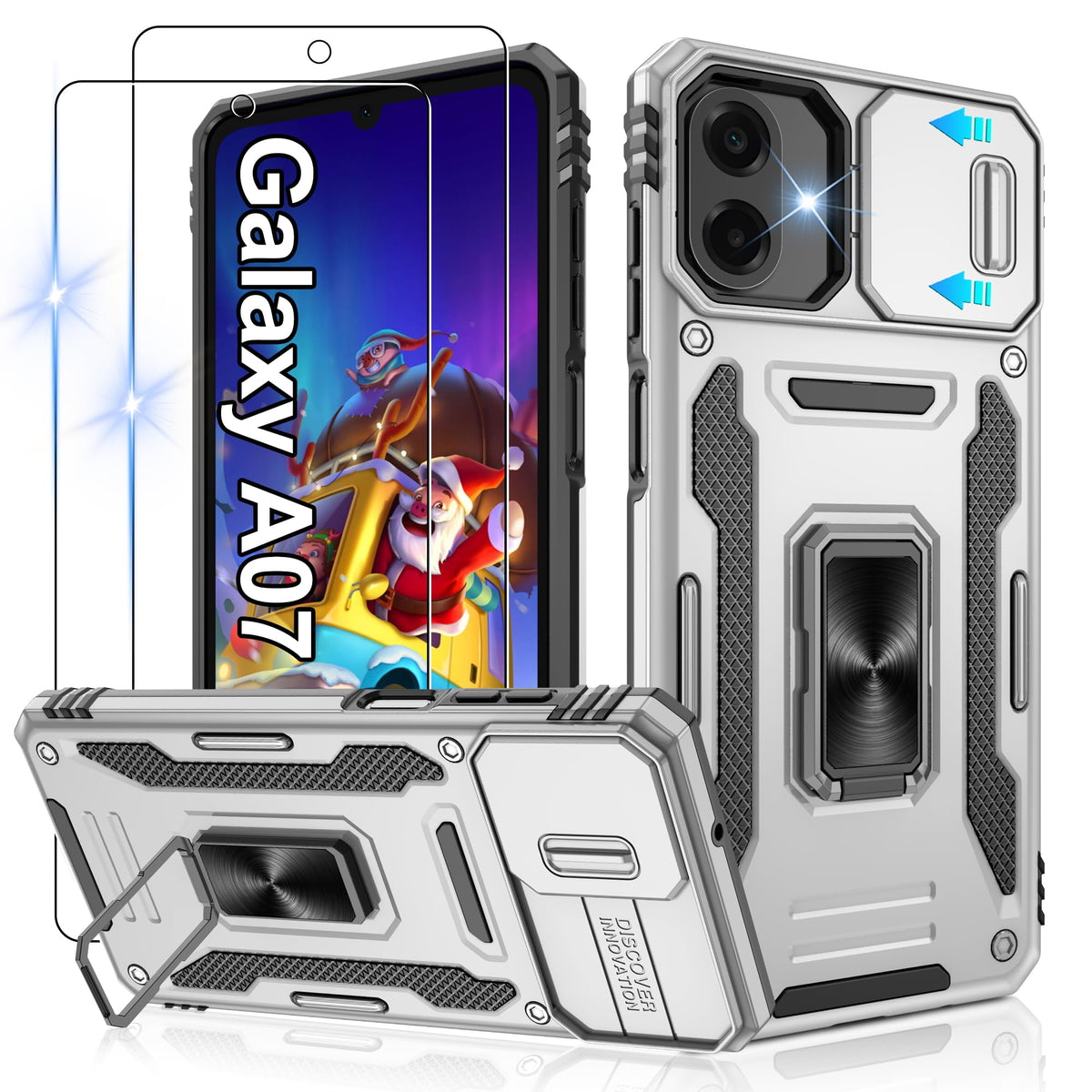 Shockproof phone case for Samsung A26 5G with 2 screen protectors
