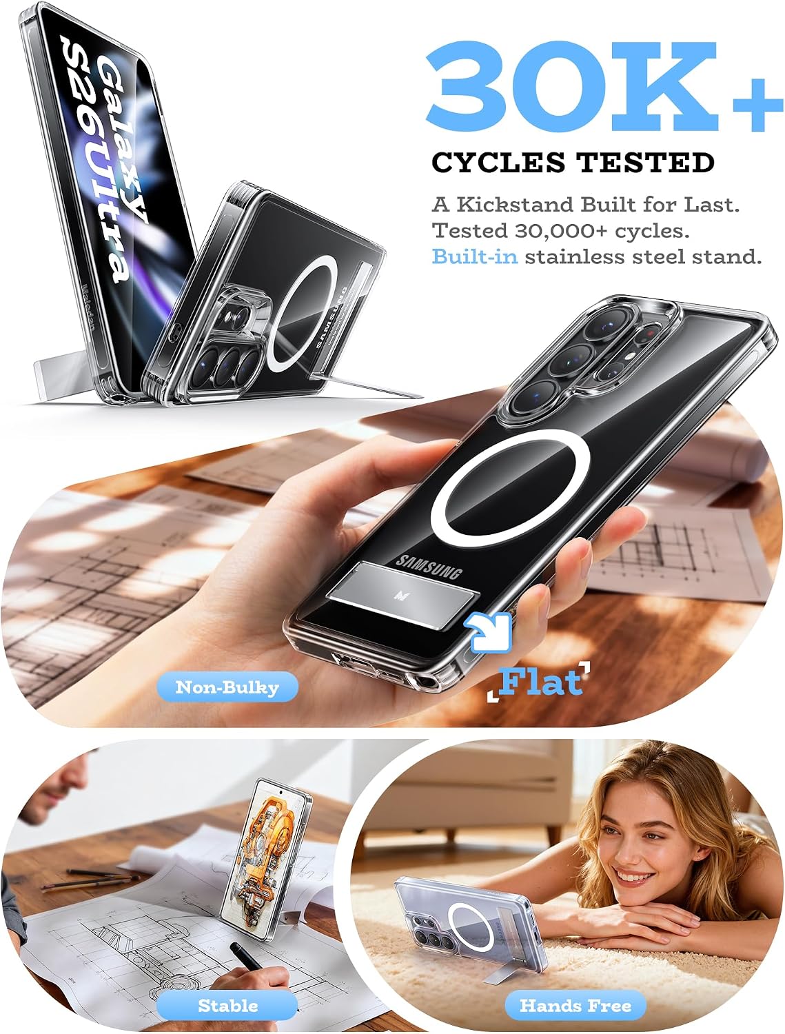 Magnetic shockproof phone case for  with built-in phone stand