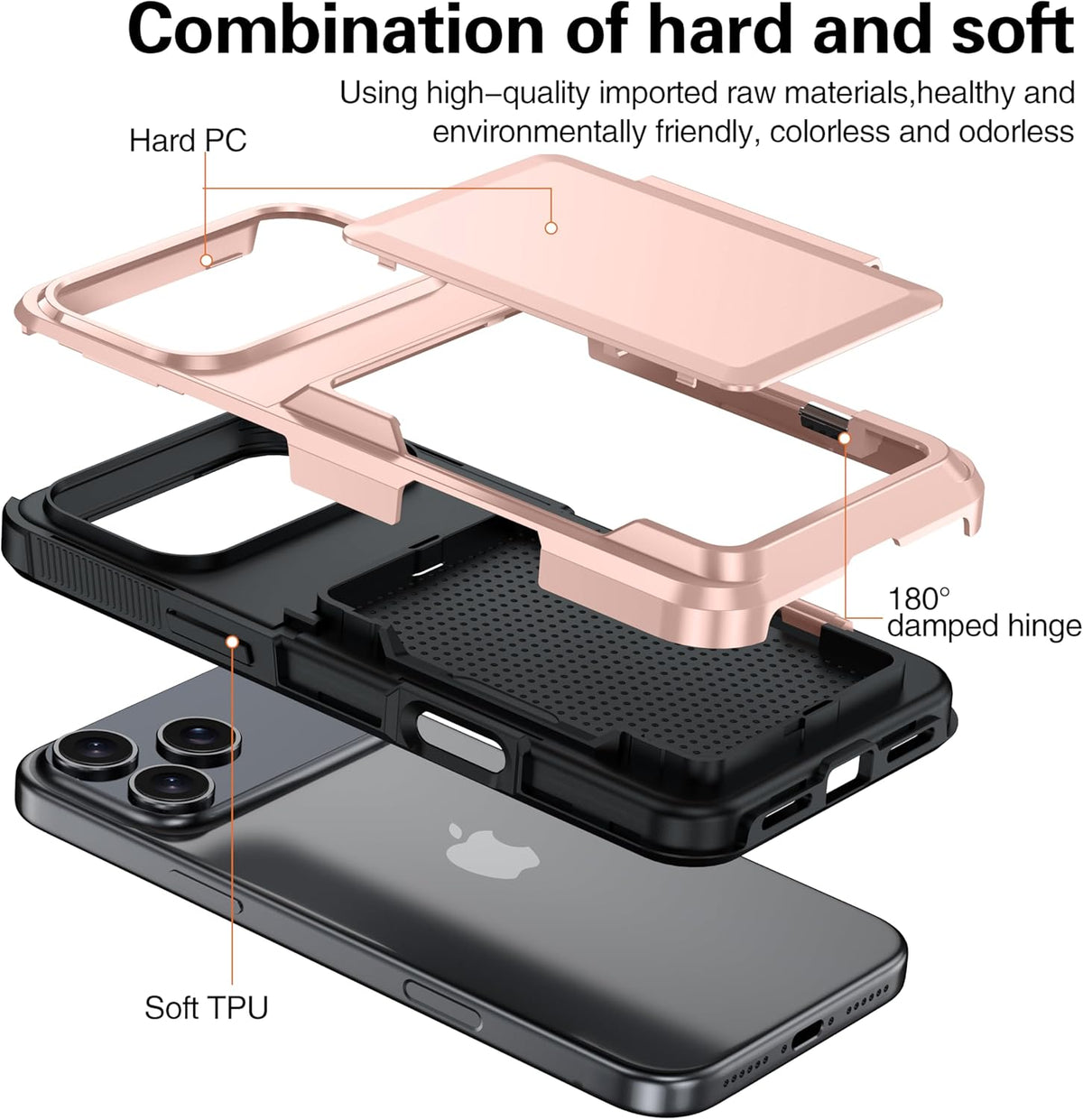 Wallet-style Shockproof phone case with card slot for iPhone 17 Pro