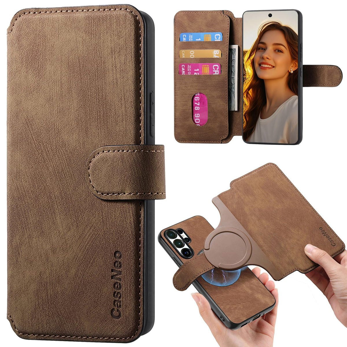 MagSafe Shockproof RFID Wallet Phone Case for Samsung Galaxy S24 Plus