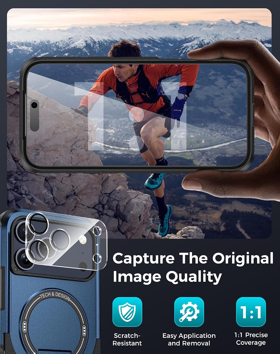 MagSafe Phone Case with Stand for iPhone 17 Pro Max, Anti-Peep & Lens Protector