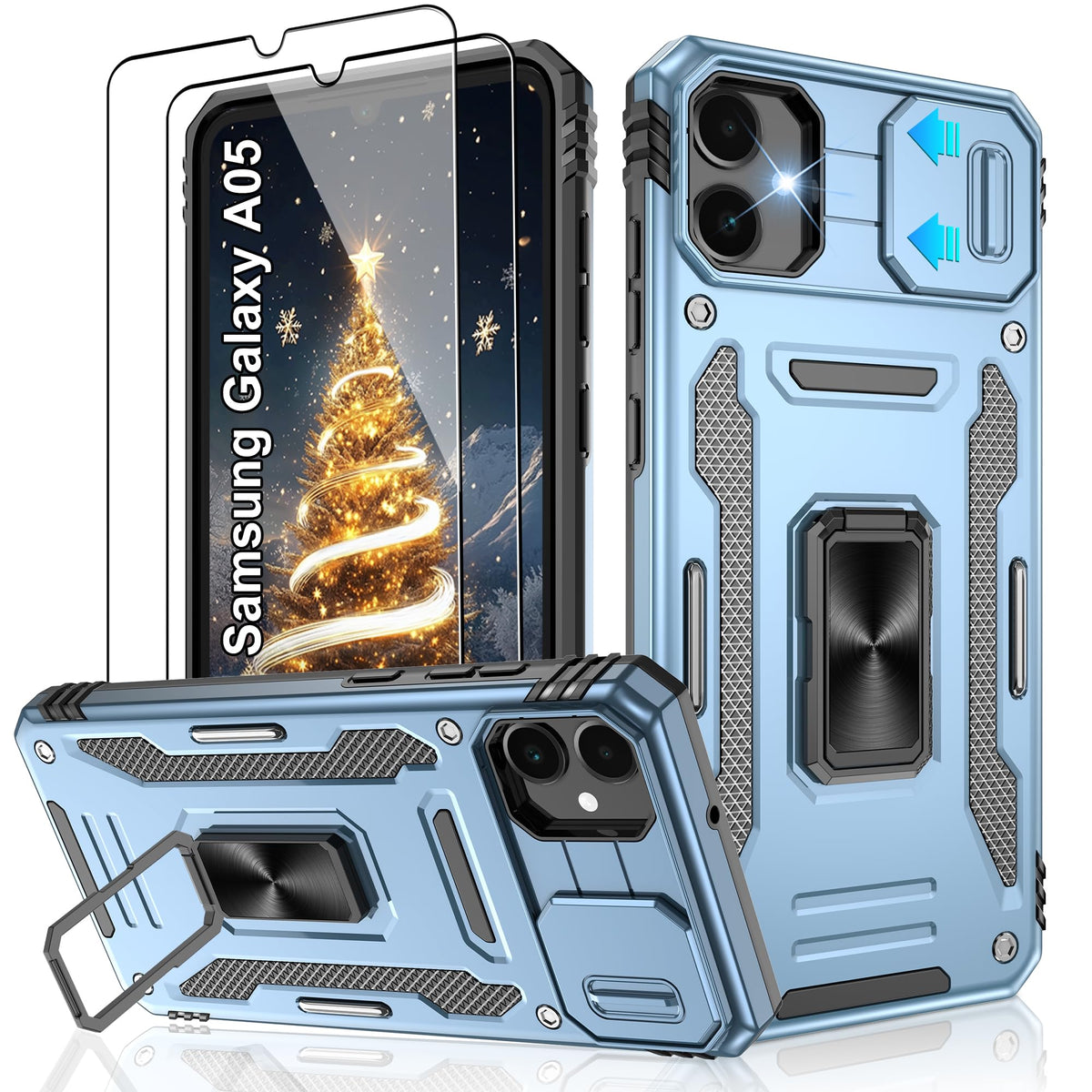 Shockproof phone case for Samsung A26 5G with 2 screen protectors