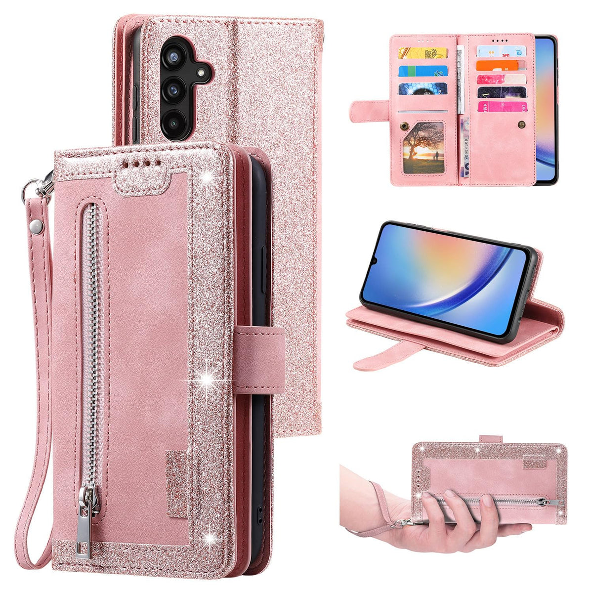 Wallet-style leather phone case for Samsung Galaxy S26 Ultra, retro style