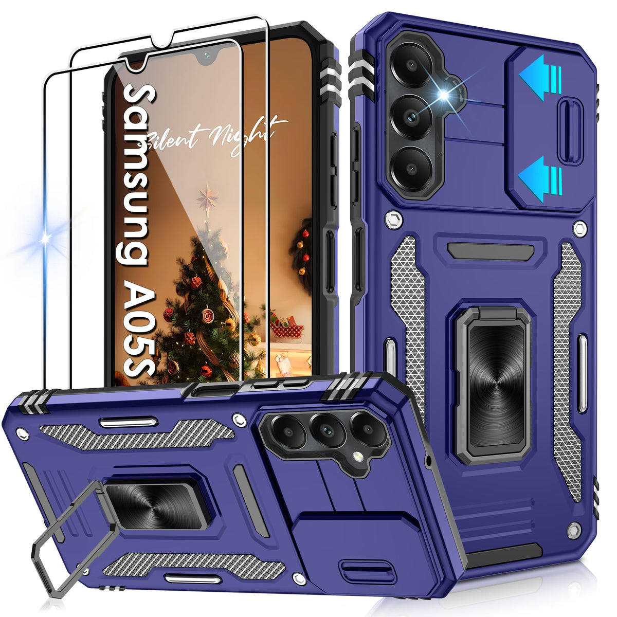 Shockproof phone case for Samsung A26 5G with 2 screen protectors