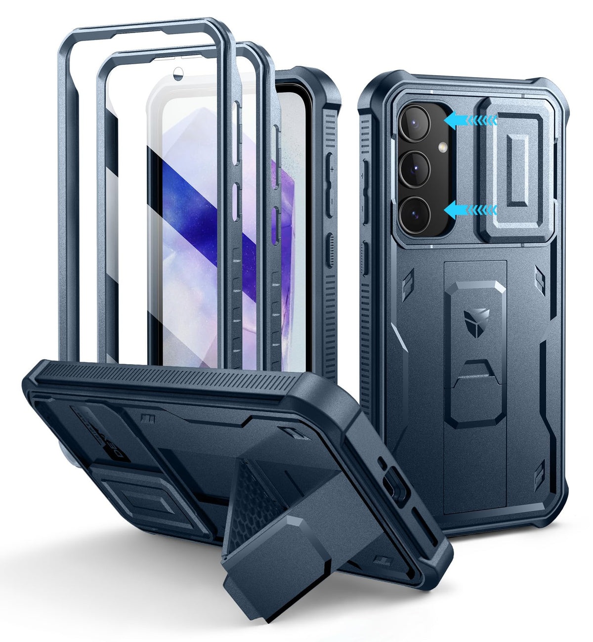 Shockproof phone case for Samsung Galaxy A35-5G with screen protector, 6.6-inch screen.