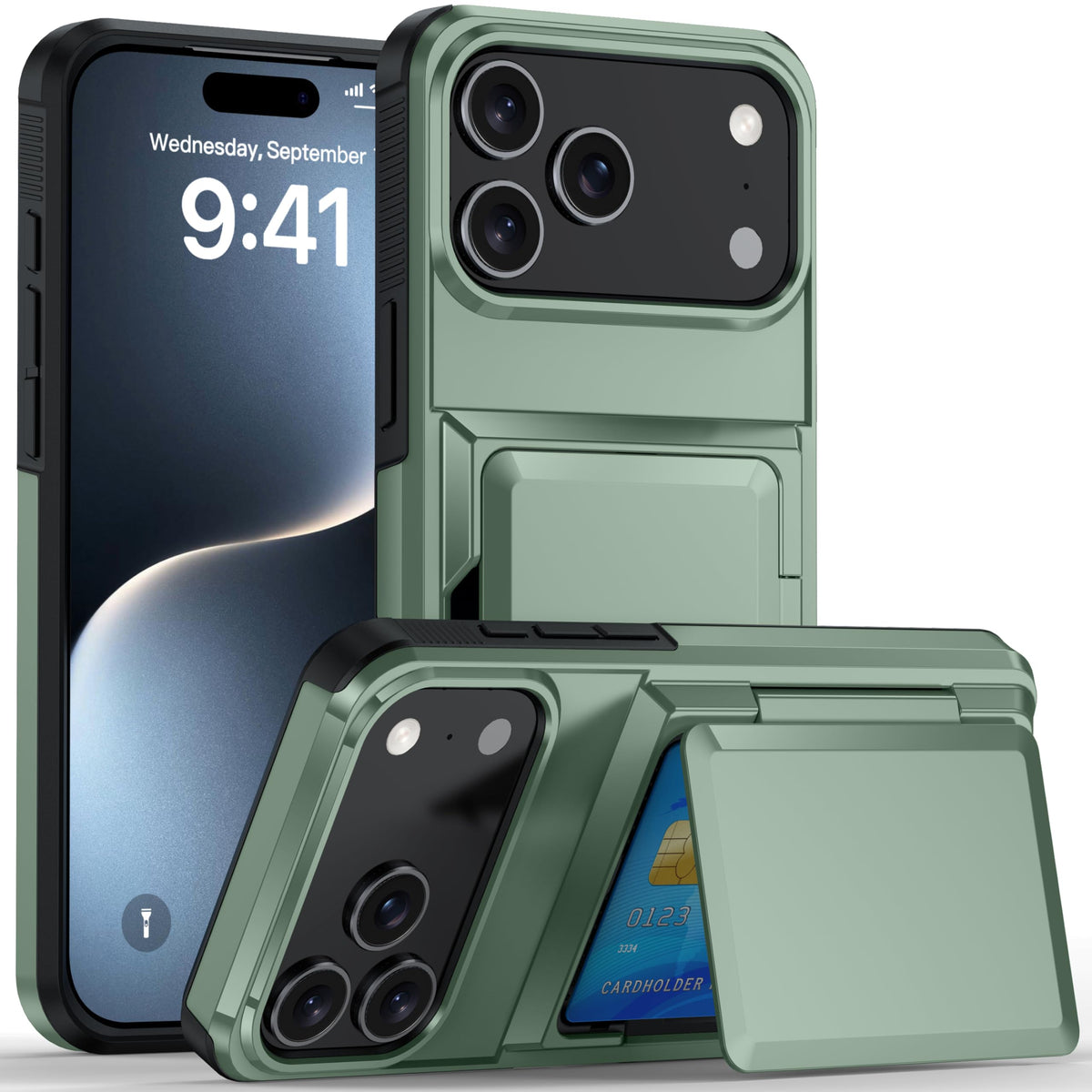 Wallet-style Shockproof phone case with card slot for iPhone 17 Pro