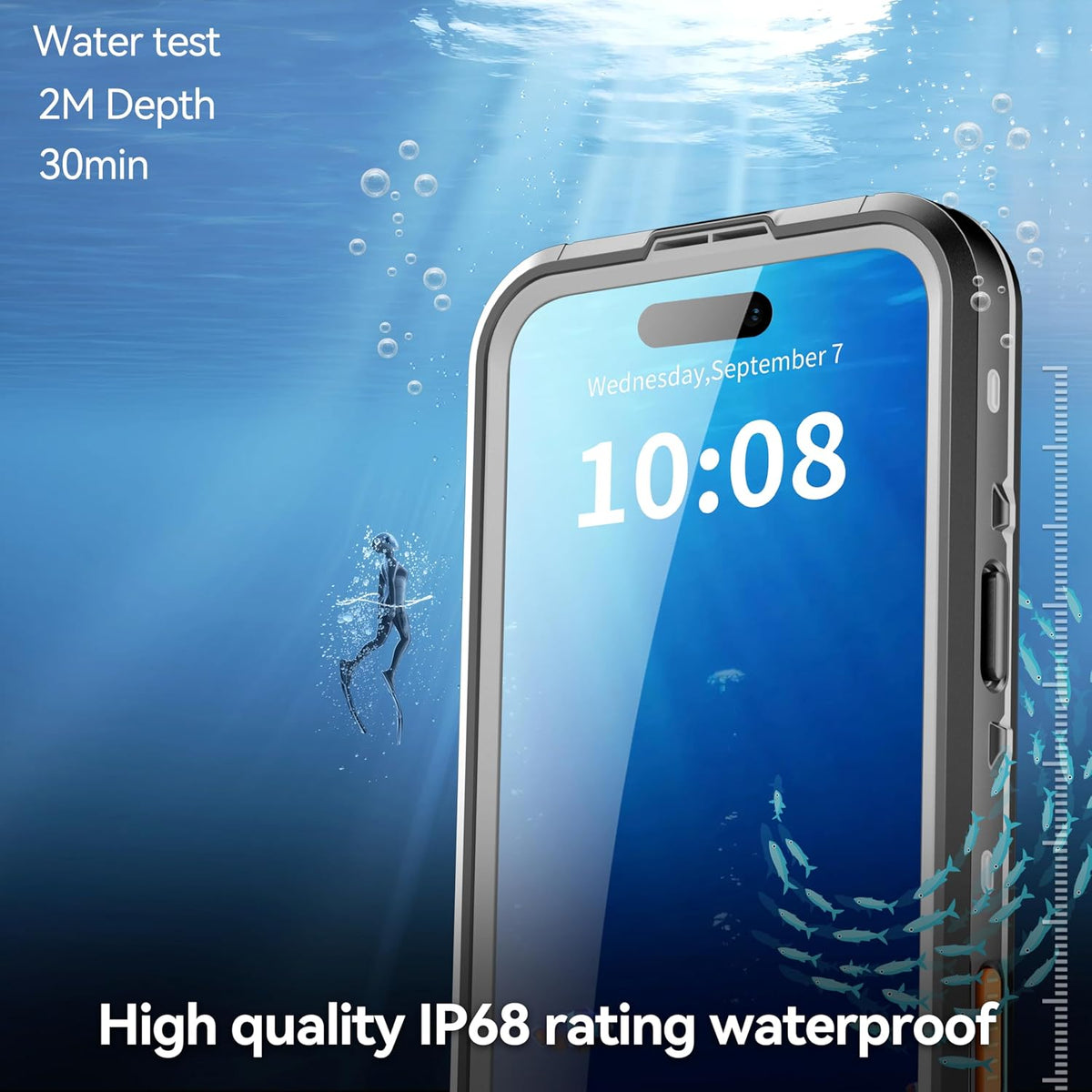 IP68 Waterproof MagSafe Phone Case iPhone 17 Pro Max PC+TPU 