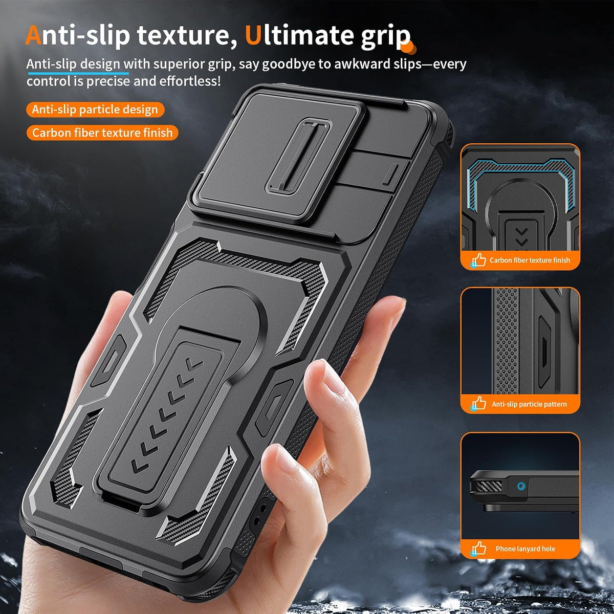 Military-grade shockproof phone case for Moto G 2026 with HD screen p