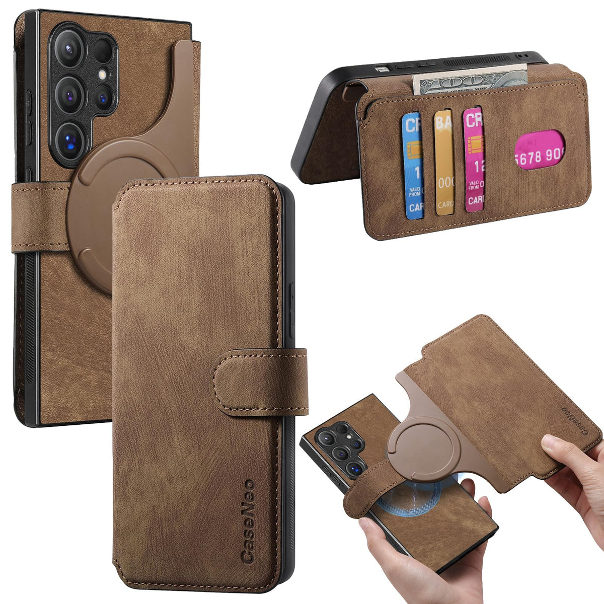 MagSafe Shockproof RFID Wallet Phone Case for Samsung Galaxy S24 Plus