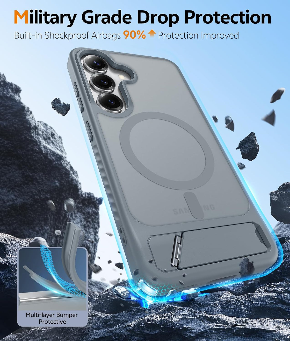 Magsafe ComPlusatible Magnetic Stand Plushone Case for Samsung Galaxy S25 Plus