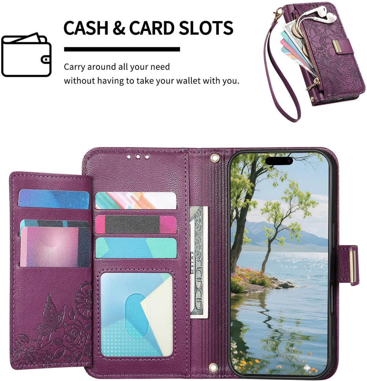 PU leather wallet-style phone case for Samsung Galaxy A17/A16 5G