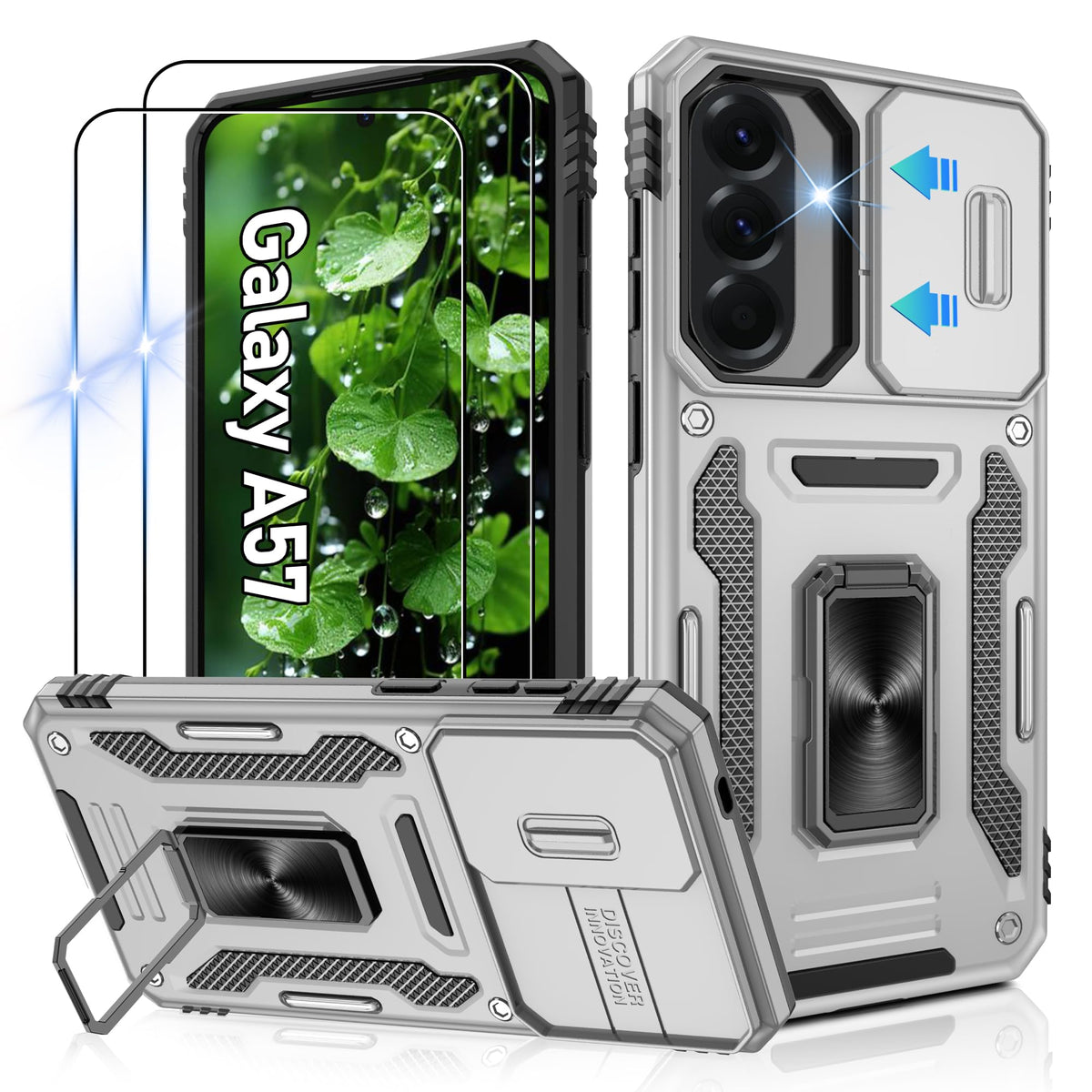 Shockproof phone case for Samsung A26 5G with 2 screen protectors