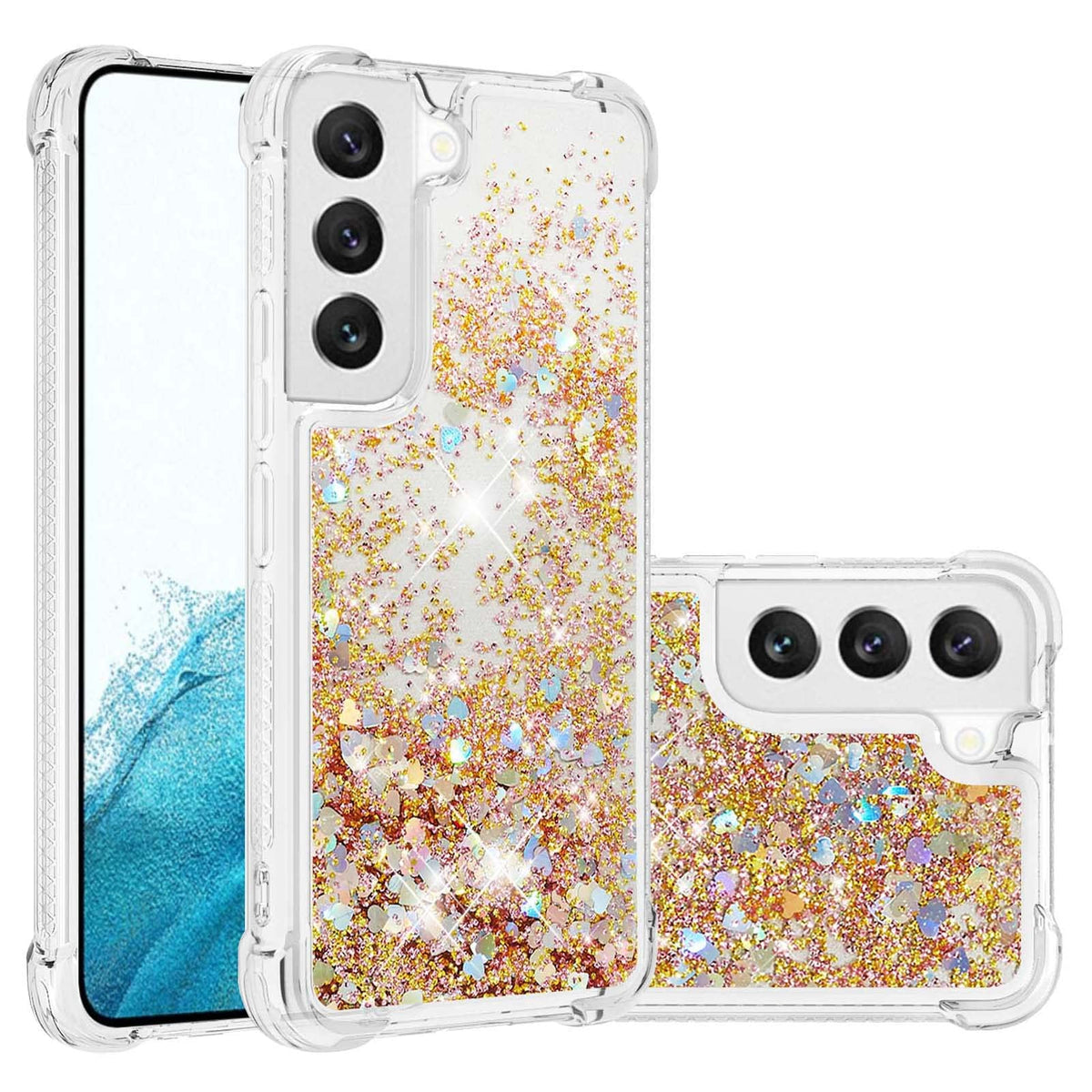Glitter Transparent TPU Phone Case For Samsung Galaxy S23 Plus 
